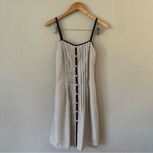 Romy Brittni Dress Black/Cream Polka Dot Spaghetti Straps  Size S